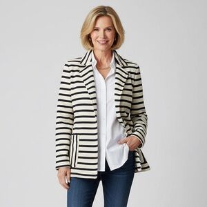 Vineyard Vines Striped Women's Blazer- Navy and White